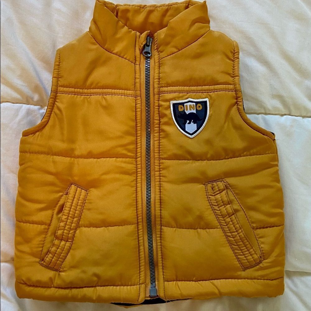 Kids Headquarters Gold/Blue Dino Vest Sz 6-9 Mth